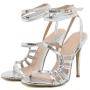 sandales femme talon haut Wrap Around Strappy Sandals Open Toe Side Hollow High Heels Ankle Cross Strap Sandals With Snake Wrap