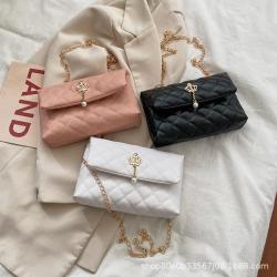 Korean style embroidery shoulder bag for women 2024 new pu leather women's crossbody bags fashion simple small square bag