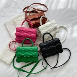 Embossed Wave Plaid Bags Women Handbags Ladies Pure Color Bags For Women Pu Leather Womens Shoulder Bags