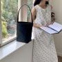 Japanese Natural Style Ladies Shoulder Bag Soft PU Leather Casual Hand Bag Simple Solid Color Handbag Large Women's Bucket Bags