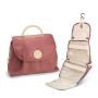 Custom Luxury Leather Travel Toiletry Bag Extendable Makeup Organizer Storage Waterproof Cosmetic Bags With Hanging Hook