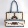 Spot Women's Fashion Handbag Shoulder Canvas Bag Cotton Linen Handbag Color Printing Portable Shopping Bag