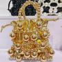 Small Hollow Out Purses Luxury Women's Handheld Bead Bag Purses Fashion Banquet Party Shoulder Bag Beaded Clutch Purse Mini Bags