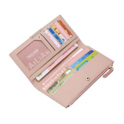 HR022 Women's Artificial Leather Lovely Wallet Clip Fashion Versatile Long Zipper Purse Wedding Birthday Metal Women's Handbag