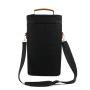 Insulated 2 Bottle Wine Tote Carrier | Padded Wine Cooler Bag for Travel Picnic BYOB | Portable Wine Bag with Shoulder Strap
