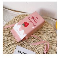 Girl Funny Milk Carton Crossbody Bag Japanese Soft Girl Student Cross-Span Korean Version Antique Sense Bolsos-para-mujeres Bag