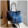 Large capacity denim fashionable patchwork contrasting shoulder bag designer bags