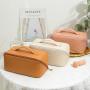 COM035 Travel Makeup Bag Waterproof Portable Pouch Open Flat Toiletry Bag Make up Organizer PU Leather Cosmetic Bags for Women