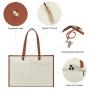 LOVEVOOK 2pc/set Fashion 15.6 inch Laptop Tote Ladies Work Teacher Bags Canvas Computer Shoulder Bag USB Laptop Bag for Women