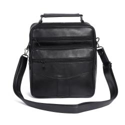 Factory Custom Genuine leather men's bag wholesale single sling bag multi functional Waterproof business cowhide side bag 2024