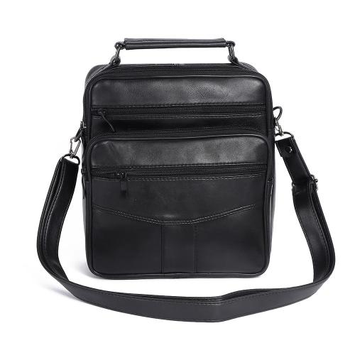 Factory Custom Genuine leather men's bag wholesale single sling bag multi functional Waterproof business cowhide side bag 2024