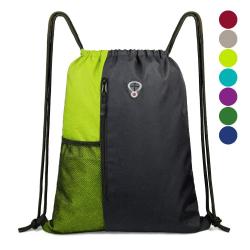 Gym Drawstring Backpack Mesh Sports Gym Bag for Women Men Children Large Size and Water Bottle Mesh Pockets