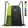 Gym Drawstring Backpack Mesh Sports Gym Bag for Women Men Children Large Size and Water Bottle Mesh Pockets