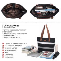 2pc/set Waterproof Lightweight Oxford Handbag Set Fits 15.6 in Shoulder bag Purse Work School Laptop Tote Bag for Women with USB