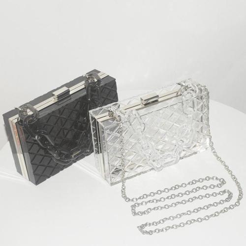 Transparent Evening luxury Shoulder handbags Crossbody clutch acrylic chain bags womens pvc purses clear black