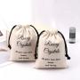 Custom Logo Printed Natural Muslin Packaging Bag Drawstring Organic Wedding Christmas Party Gift Storage Cotton Pouch