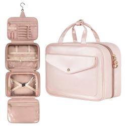 Custom Luxury Portable Folding Makeup Storage Organizer Stand Up Cosmetic Bags Large Hanging Travel Toiletry Bag