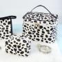 Zipper Travel Large Capacity Cows Printing Waterproof PU Beauty Storage Bag Cosmetic Bags Makeup Bag For Women