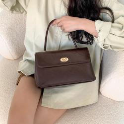 Korea Trend Crossbody Bags Glossy Leather Briefcase Young Trend Lock Flap Handbag Girls