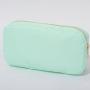 Wholesale Candy Color Travel Cosmetic Pink Custom Logo Toiletry Chenille Patch Women Nylon Makeup Pouches