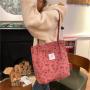 Wholesale Canvas Women Handbags Lock Button Large Capacity Shoulder Bags For Students Shopping Bags Fashion Hotsale