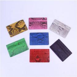 OEM ODM Customized New Arrival Real Snake Skin Leather ID Card Holder Genuine Leather Credit Card Holder Wallet