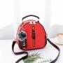 Fashion Luxury Lichee Crossbody Hand Bags For Women PU Ladies Purse Girl Contrast Color Hanging Decoration Handbags With Pom Pon