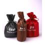 Custom Logo Printed Square Bottom Leather Travel Drawstring Wine Bottle Bag Christmas Leather Wine Gift Bag