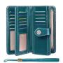 2024 Custom Waxed Oiled Genuine Leather Women Long Wallet For Ladies With RFID Design