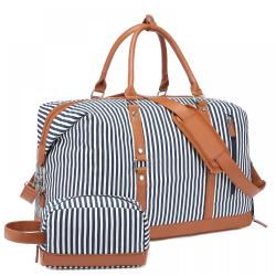 Sucipi 2022 Weekender Bags Canvas PU Leather Gym Duffle Bag with Shoe Compartment Large Capacity Men Women Travel Lagguge Bags