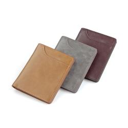 Custom eco leather bifold wallet premium vegetable tanned leather men's wallet