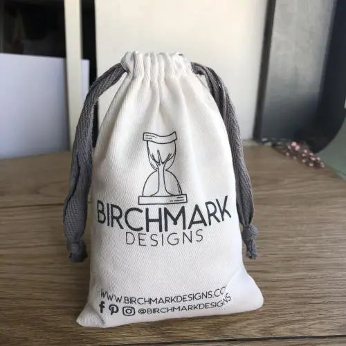 White Soft Muslin Cotton Packaging Drawstring Pouch