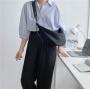 Custom Logo Lady Casual Simple Shoulder Bag With Large Capacity Inclined Straddle Bag Trend Crescent Shaped Canvas Shoulder Bag