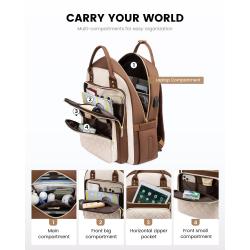 LOVEVOOK Wholesale Quilted Waterproof Backpack Trendy Anti Theft School Bags with USB College Laptop Bags for teenagers unisex