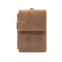 Badge Holder With Zip Vertical Style PU Leather ID Badge Holder with ID Window & Credit Card Pocket & Leather Neck Lanyard Strap