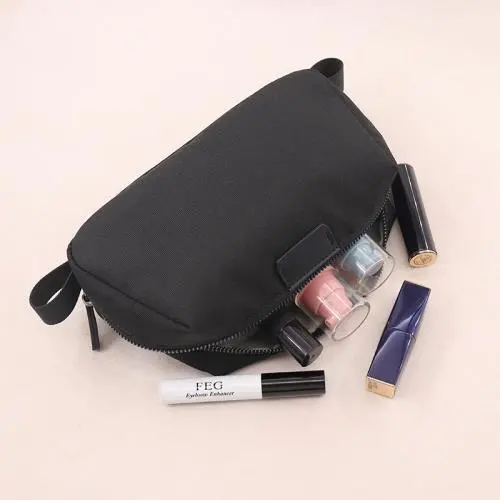 Factory wholesale women canvas makeup pouch zipper canvas cosmetic bag travel canvas toiletry bag