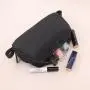 Factory wholesale women canvas makeup pouch zipper canvas cosmetic bag travel canvas toiletry bag