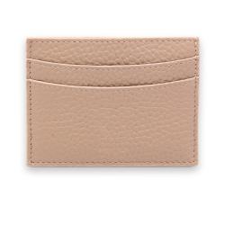 Nice full grain pebble leather branded rectangle credit card holder with premium oil painting