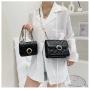 2024 New Fashion Korean Single Shoulder Bag Messenger Small Square Bag Diamond Lattice Chain Pearl Lock Women's Bag