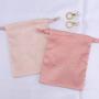 Hot Stamping Suede Packaging Pouch Ping Beige Small Drawstring Gift Velvet Earring Necklace Bracelet Suede Jewelry Bag