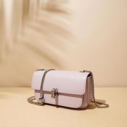 Minimalist leather chain bag, niche crossbody bag