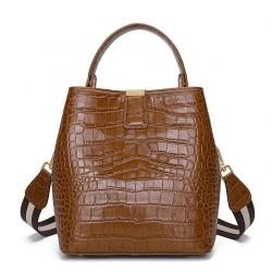 New Crocodile Pattern Bucket Bag Casual Portable Cross-body Shoulder Bag