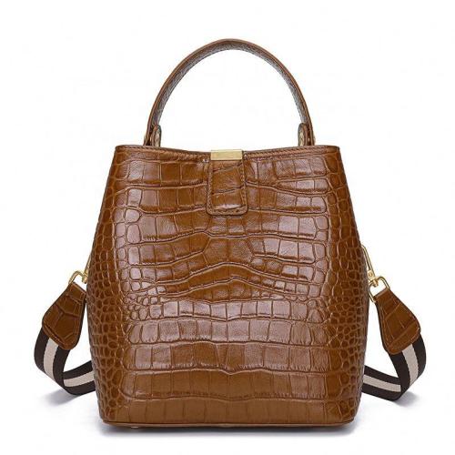 New Crocodile Pattern Bucket Bag Casual Portable Cross-body Shoulder Bag