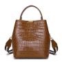 New Crocodile Pattern Bucket Bag Casual Portable Cross-body Shoulder Bag