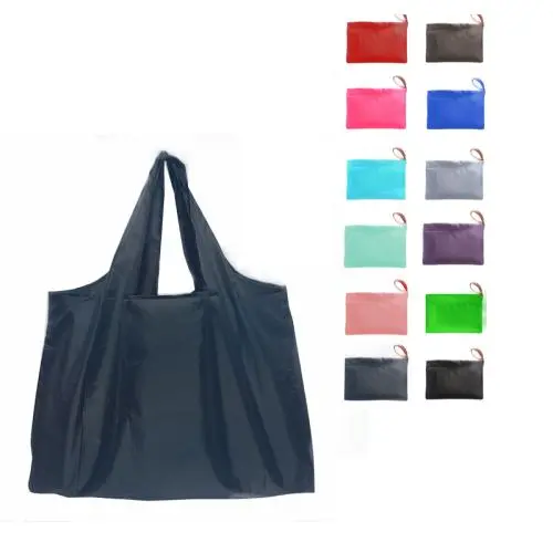 Wholesale Large Foldable Pouch Grocery Shoulder Bag Shopping Bags Folding Bags Reusable