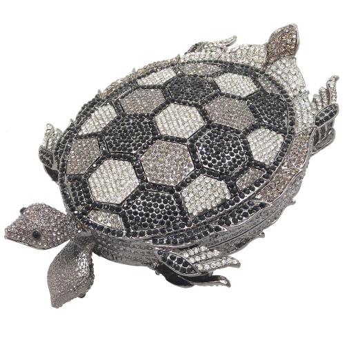 Top Quality New Design Tortoise Luxury Wedding Turtle Evening Bags Rhinestone Crystal Party Stone Clutch Bag