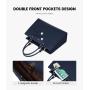 LOVEVOOK 2pcs/set Large PU Leather Work Tote Bags for Women Computer Briefcase Purse Shoulder Bag for Travel Fit 15.6 Laptop Bag