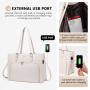 LOVEVOOK New style custom hot sale trendy designer ladies handbags large shoulder PU tote bag Briefcase bags with USB Women