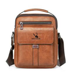 GW051 Single Shoulder Crossbody Bag Men Bag New Leather Briefcase Handbag Backpack PU Business Youth Vertical Boy Shoulder Bag