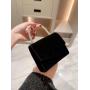 Luxury fashion women's velvet clutch bag evening bags Red dress party small evening bag handbag crystal handle with high quality